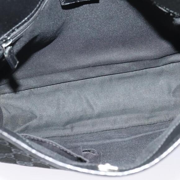 GUCCI GG Canvas Shoulder Bag Black Silver - Picture 15 of 16